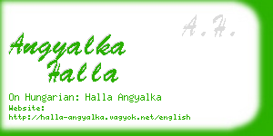 angyalka halla business card